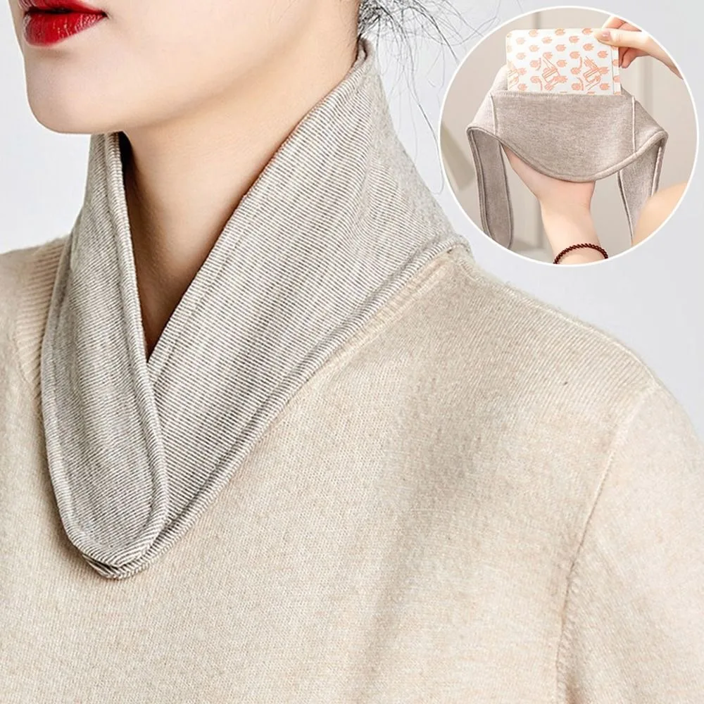 With Pocket Neck Warmer Soft Fabric Adjustable Snap Cervical Support Cold Proof Breathable Neck Shawl Air Condition