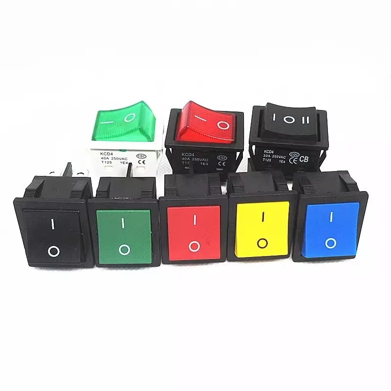 1PCS 40A High Current ON/OFF Special for Eelding Machine KCD4 Button Switches High-Power Rocker  Switch 4/6pin 2/3Position Light