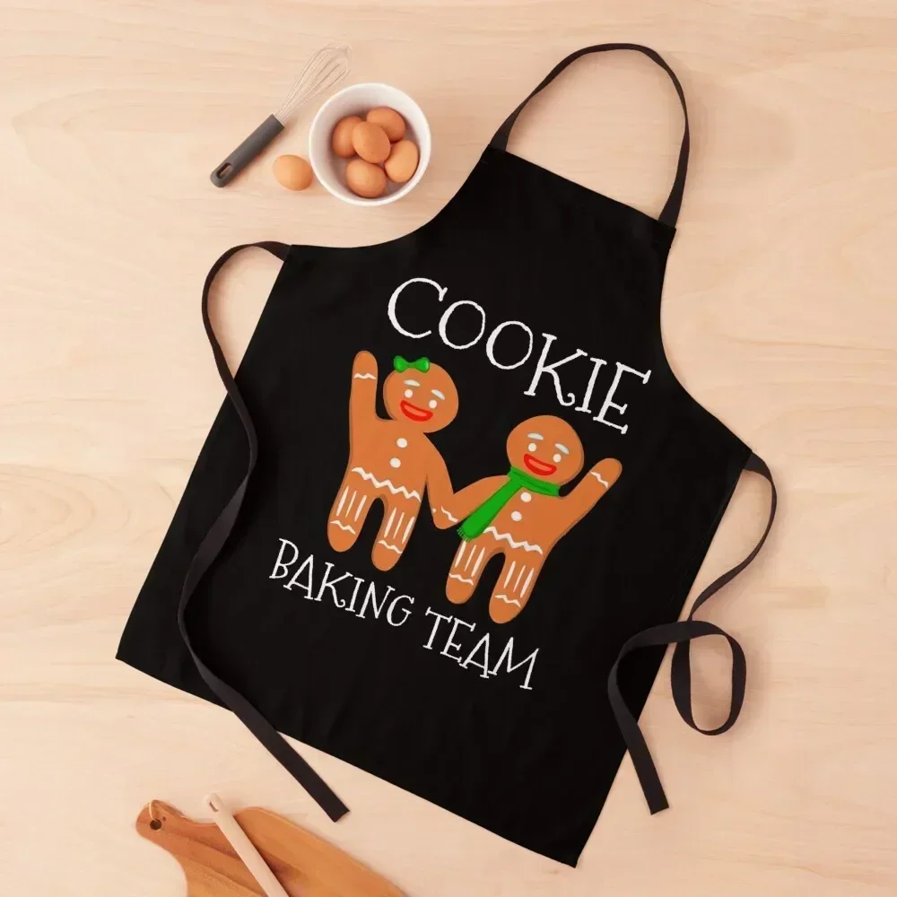 

Cookie Baking Team - Funny Vintage Christmas Gingerbread Man Gift Apron Things For Home And Kitchen with pockets Apron
