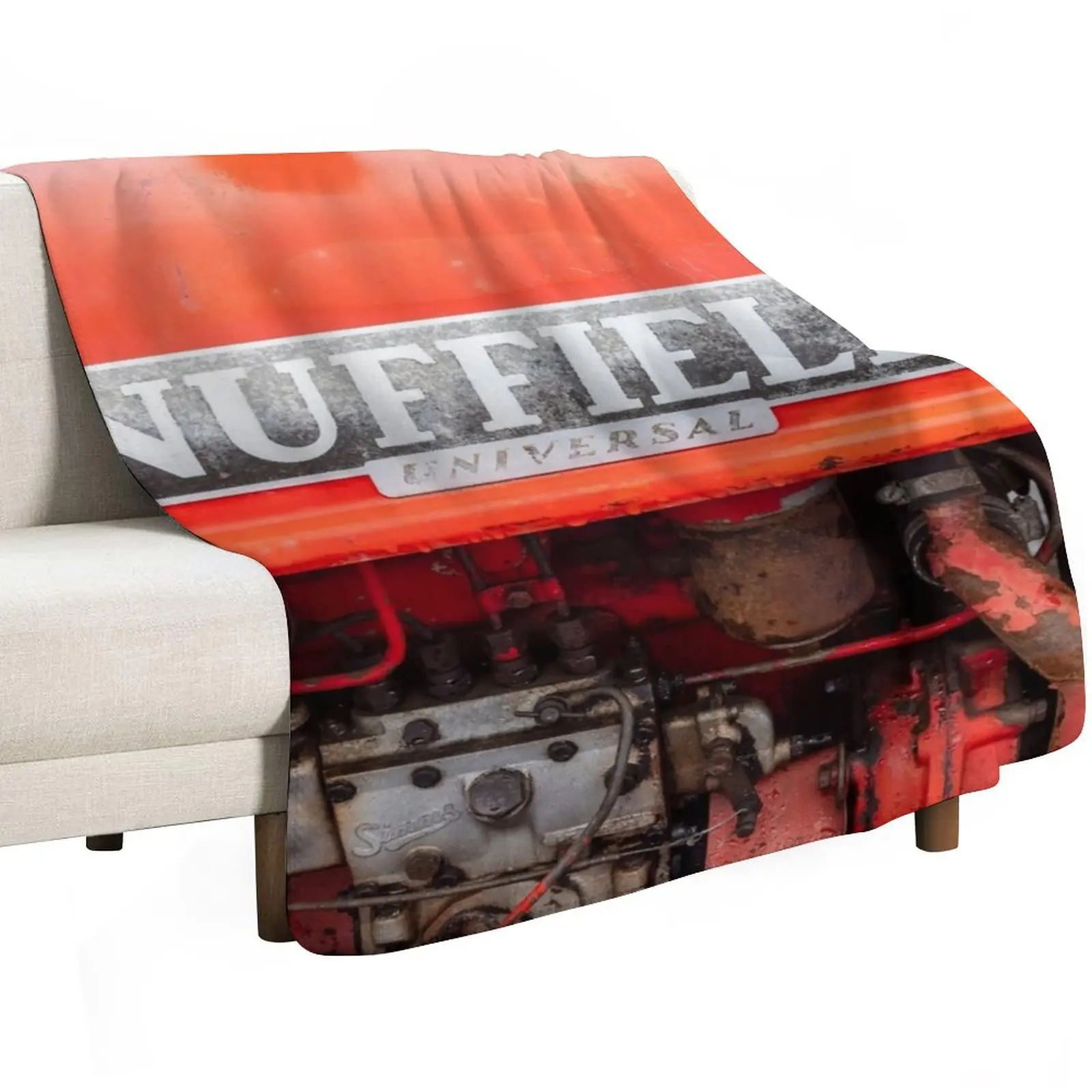 Vintage Nuffield Tractor Badge Throw Blanket Giant Sofa Luxury Brand Bed Warm Soft Plaid Bed covers Blankets