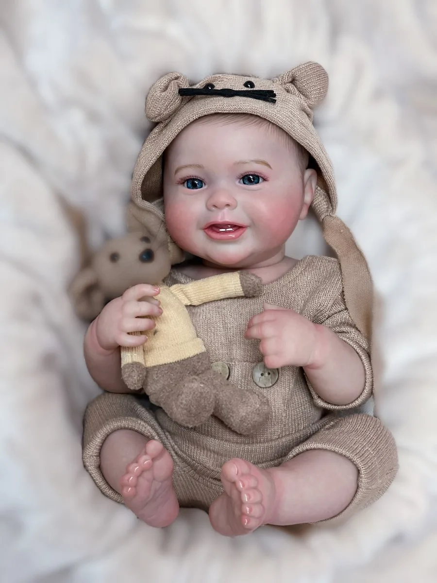 18 Zoll wieder geborener Junge handgemachte Soft Touch bebe Neugeborene Baby puppe für Kinder Geburtstags geschenke