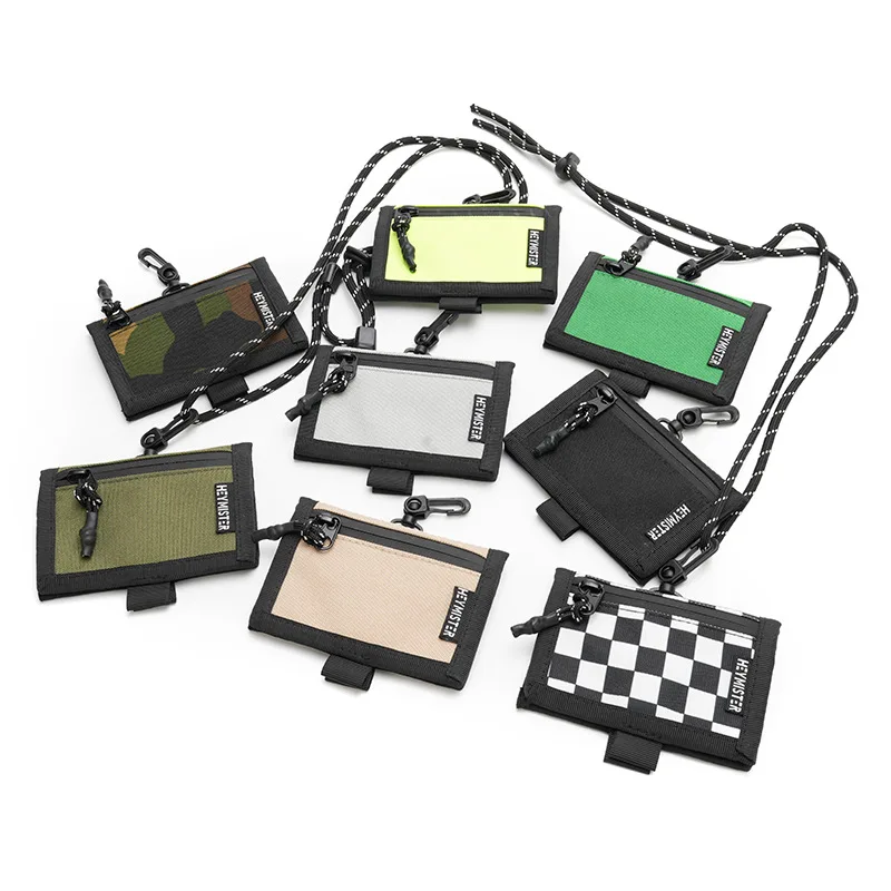 Unisex portemonnees nieuwe Japanse harajuku trendy geruite hangende nek crossbody portefeuilles eenvoudige veelzijdige multifunctionele kaarttassen