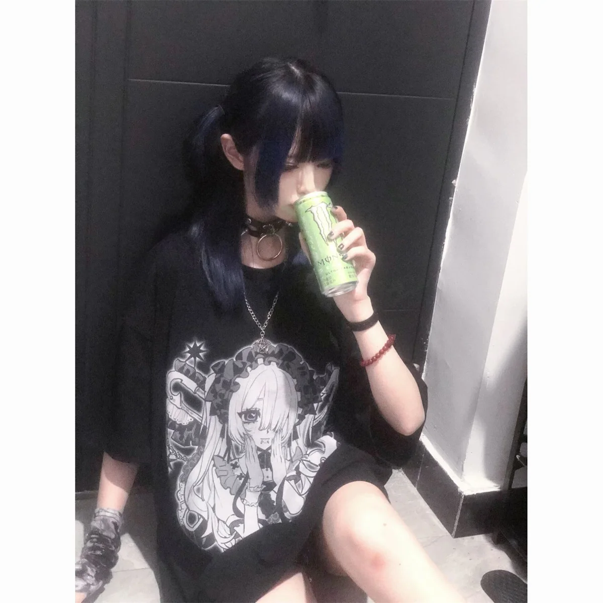 Harajuku Kawaii T-Shirt Women Sweet Japanese Gothic Subculture Loose Letter School Student Tees Long Sleeve Top Spring Outwear