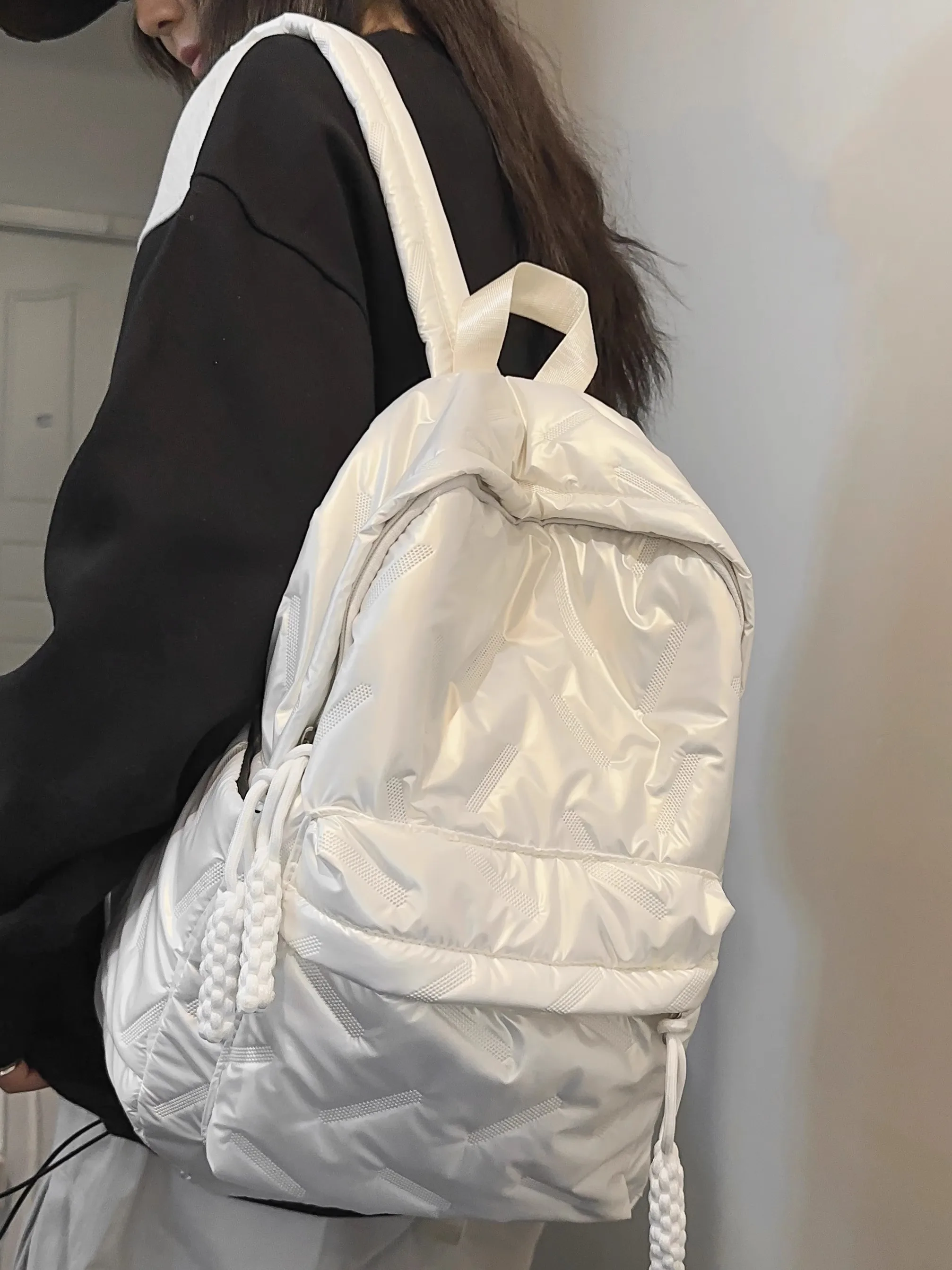 Casual Large Capaci Women's Bapa Korean Sle down Bag Travel Commuting School Bag Cuter Bag Lightweight Waterproof