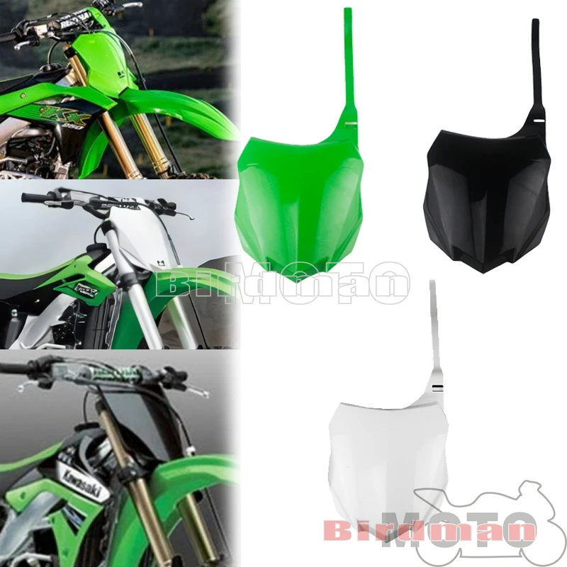 

3Colors Motocross Supermoto Enduro Plastic Front Number Plate Fairing Mask For Kawasaki KX250F KX450F KXF 250 450 2013-2015 2016