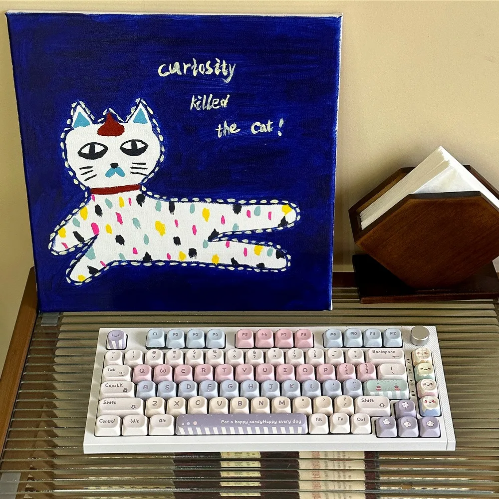 134 Keys, Candy Theme, Cherry/QX3 Keycap Set PBT Personality, Pink · Color, For Mx Cherry Gateron Switch Mechanical Keyboard Kit