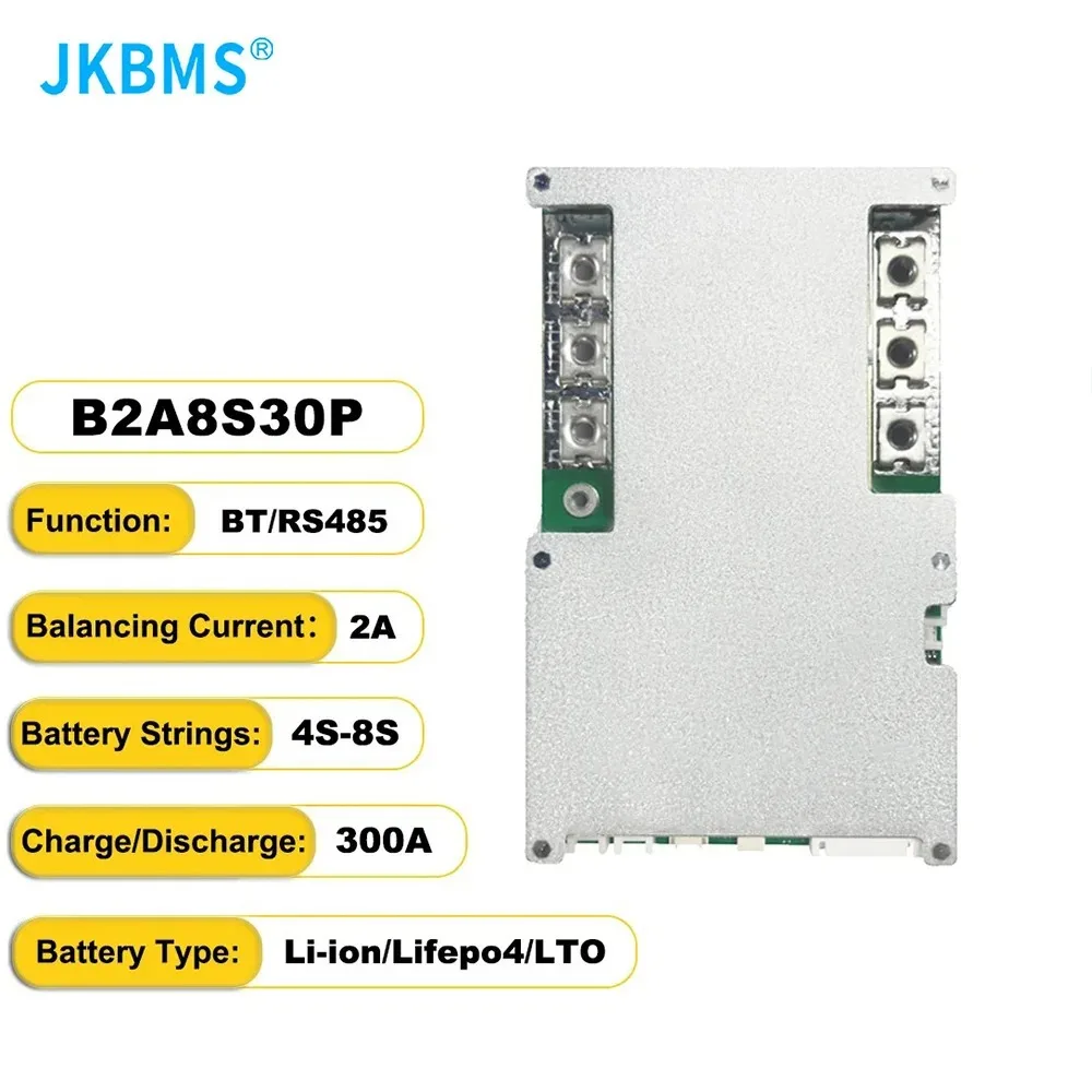 JK BMS B2A8S30P SAMRT BMS 300A 4S 5S 6S 7S 8S 12V 24V BATTERIJ MET 2A ACTIEVE BALANS WARMTEFUNCTIE Li-ion/Lifepo4/LTO TE KOOP