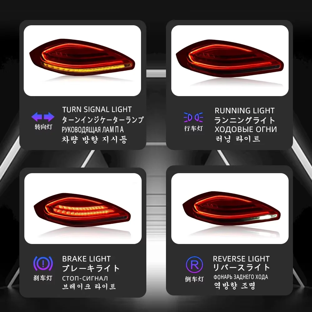Auto-Licht-LED-Rückleuchten für Porsche Panamera, Rückleuchten 970,2 2014 2015 2016, Plug-and-Play-Bremsleuchten