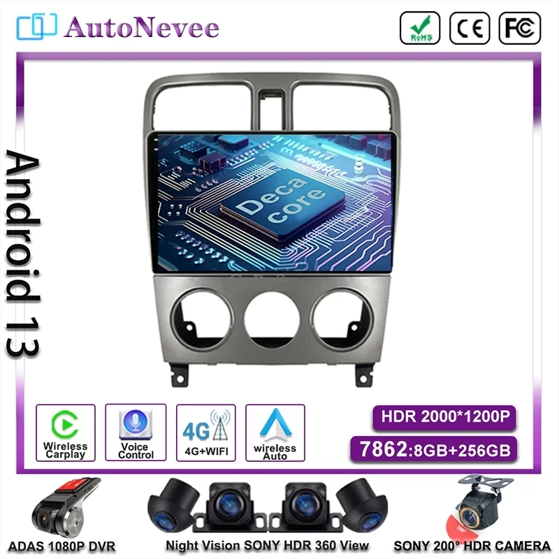  Android Auto For Subaru Forester SG 2002-2008 Car Radio Autoradio Multimedia Video Player Navigatie Carplay No 2Din DVD