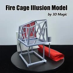 Fire Cage Illusion Model By 3D Magic Stage Magic Tricks Close Up Magic Props Gimmicks Best Magician Gift Magia Illusions Magie