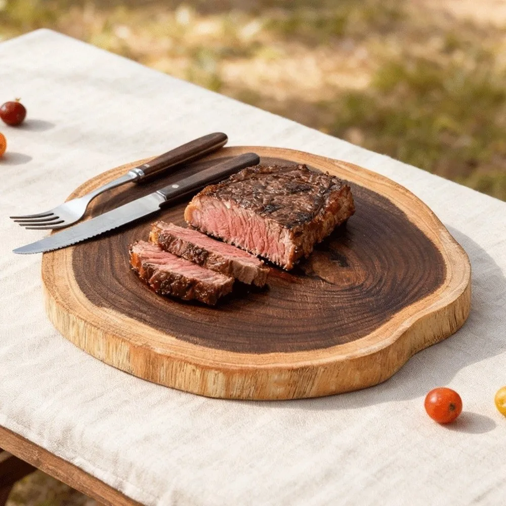 Solid Wood Cutting Board Mats Anti Mold Anti Crack Wooden Chopping Board Irregular Fruit Bread Serving Tray Cut Vegetable