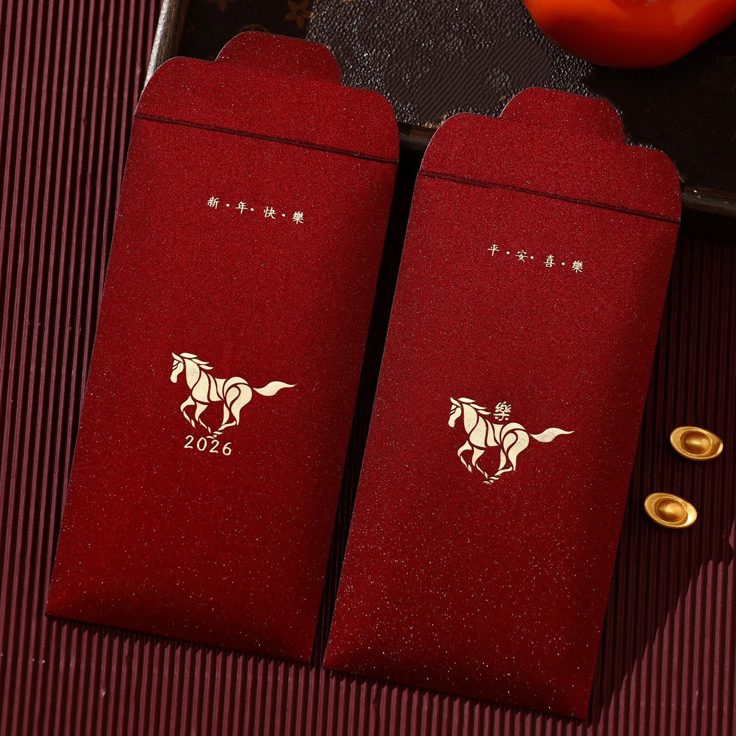

Новый 6 шт./упак. 2026 простой красный конверт на год лошади весенний фестиваль красный пакет сумка традиционные счастливые карманы для денег подарки на Новый год