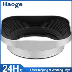 Haoge Bayonet Square Metal Lens Hood for Fujifilm Fuji Fujinon XF 50mm F2 R WR Lens Silver LH-X50W, on XPro3 X-T50 XT5 X-T4
