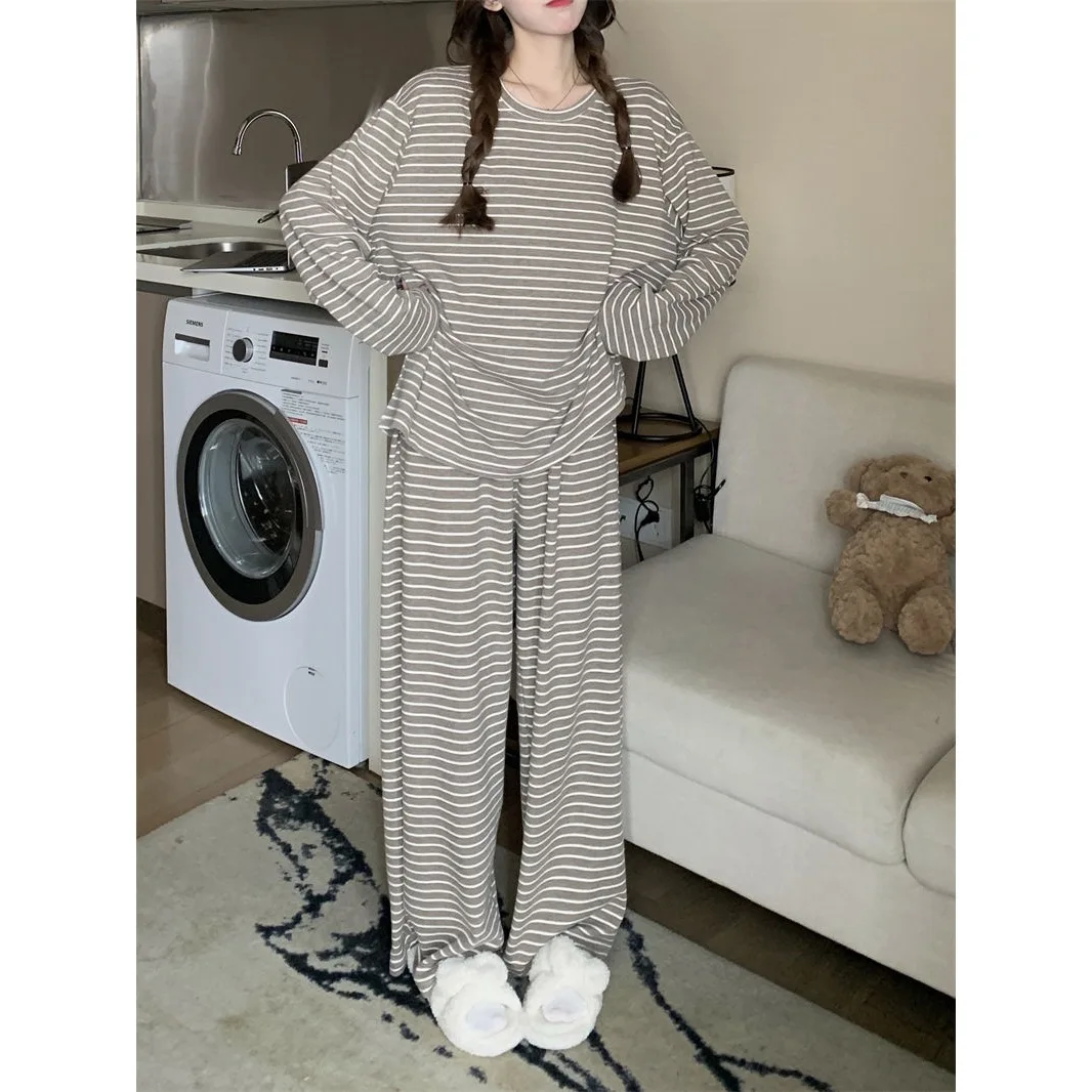 

Pjs Setwomen's Pajama Setwomen's Spring and Autumn Pajamasfashionable Home Clothes, Pajamasstriped Long Sleeved Pants