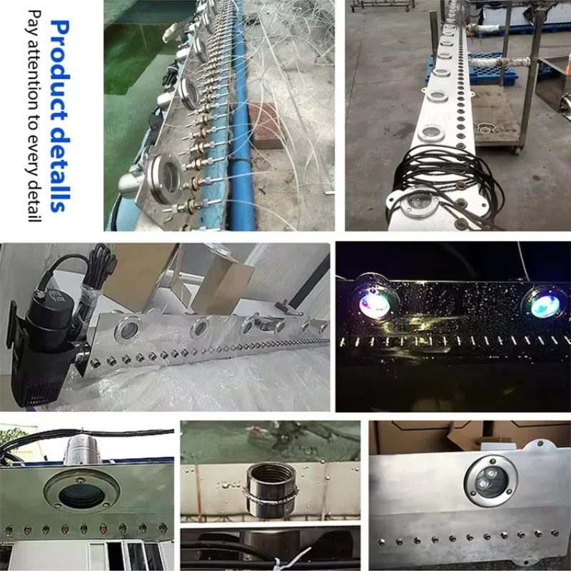 Tenda da pioggia in acciaio inossidabile Fontana a cascata Caratteristica dell'acqua per esterni con luce a LED Ideale per la decorazione della casa del cortile della villa del giardino