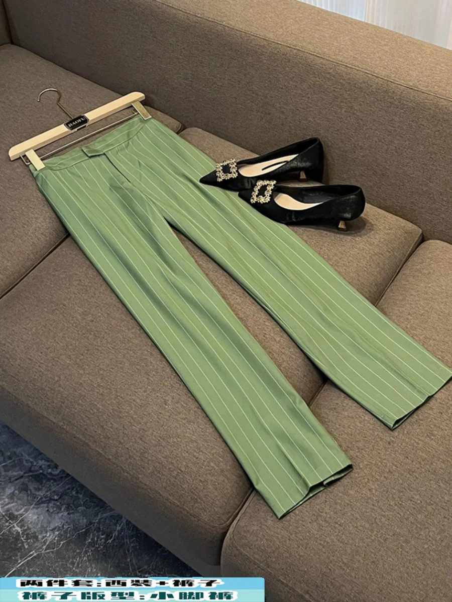 Ele Small Size Autumn Winter Suit Set Women's High-End Profional Faion Two-Piece Set Ladylike Commute Sle