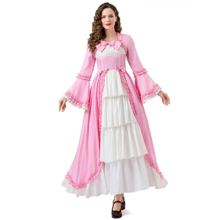 Costume da palcoscenico Faion da donna della corte rinascimentale Lady Princ Dr per adulti loween Performance Outfit Medievale retrò Sle
