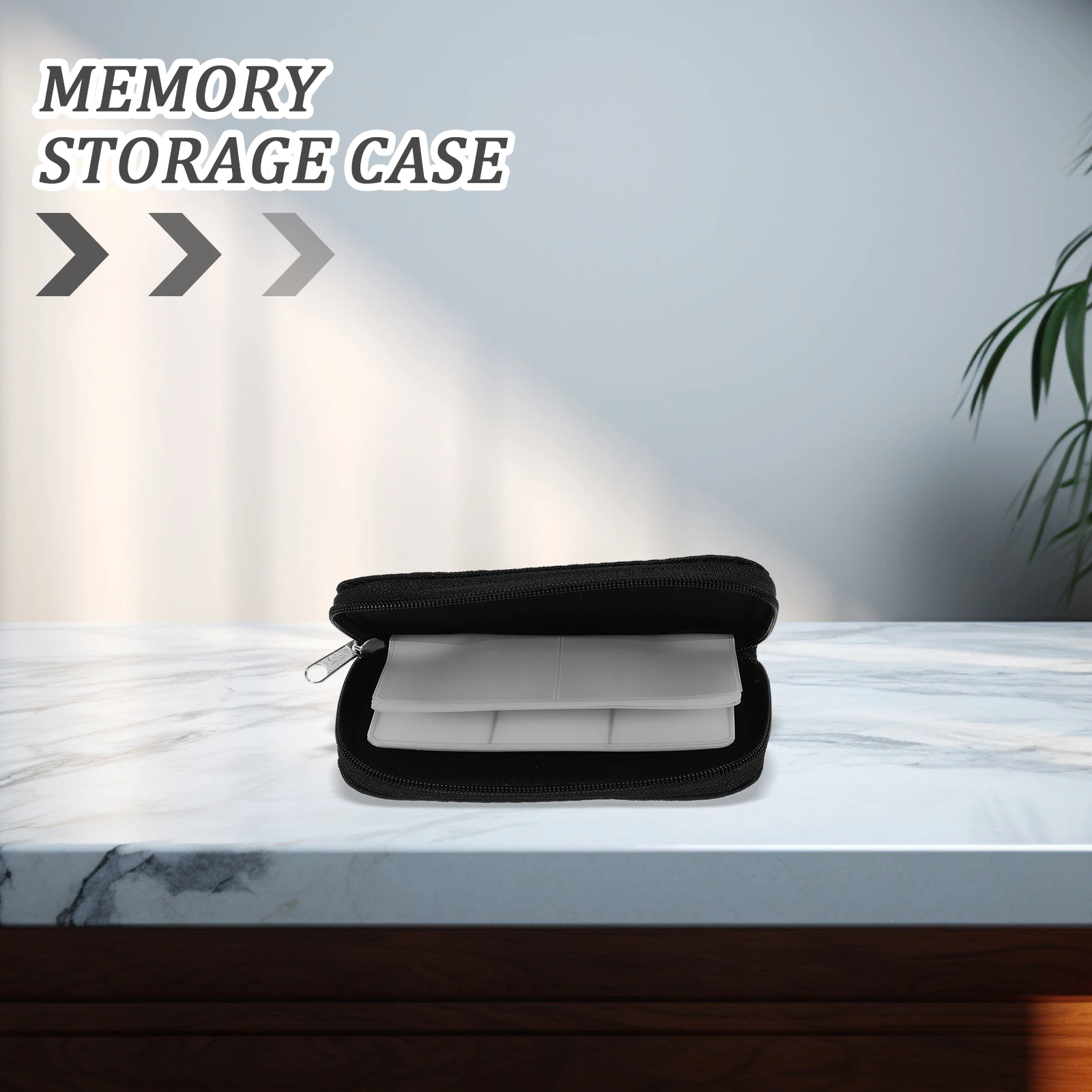 

Portable 22 Slots Memory Card Case with Zipper for Cards Grey Storage Organizer Bag Compact Storage Solution