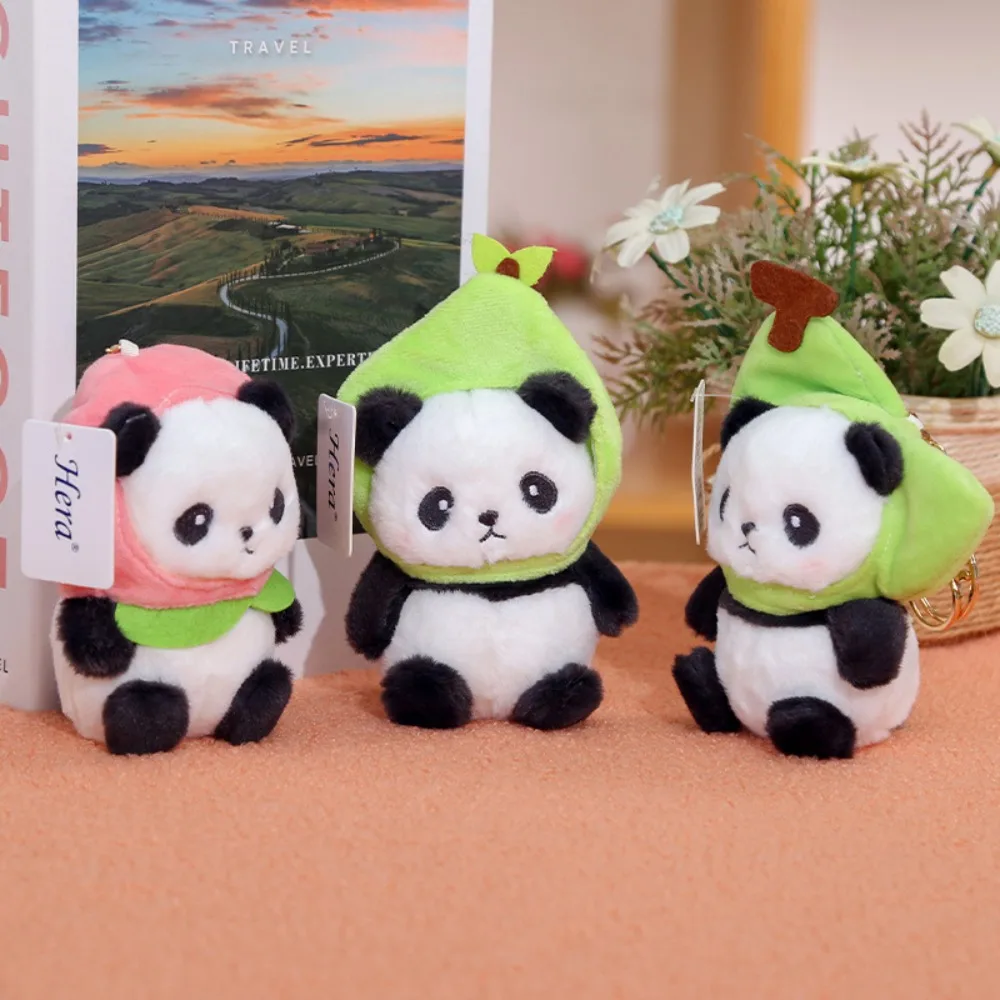 Kawaii Multi Style Plush Panda 11cm Stuffed Animals Car Key Ring Capybara Style Birthday Gift Key Ring Decor Birthday Gift