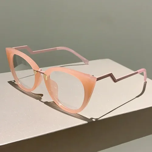 Imagen 2 del producto Gafas Vintage antiluz azul con forma de ojo de gato para mujer, anteojos sexys, de lujo, con prescripción para miopía, monturas de gafas ópticas