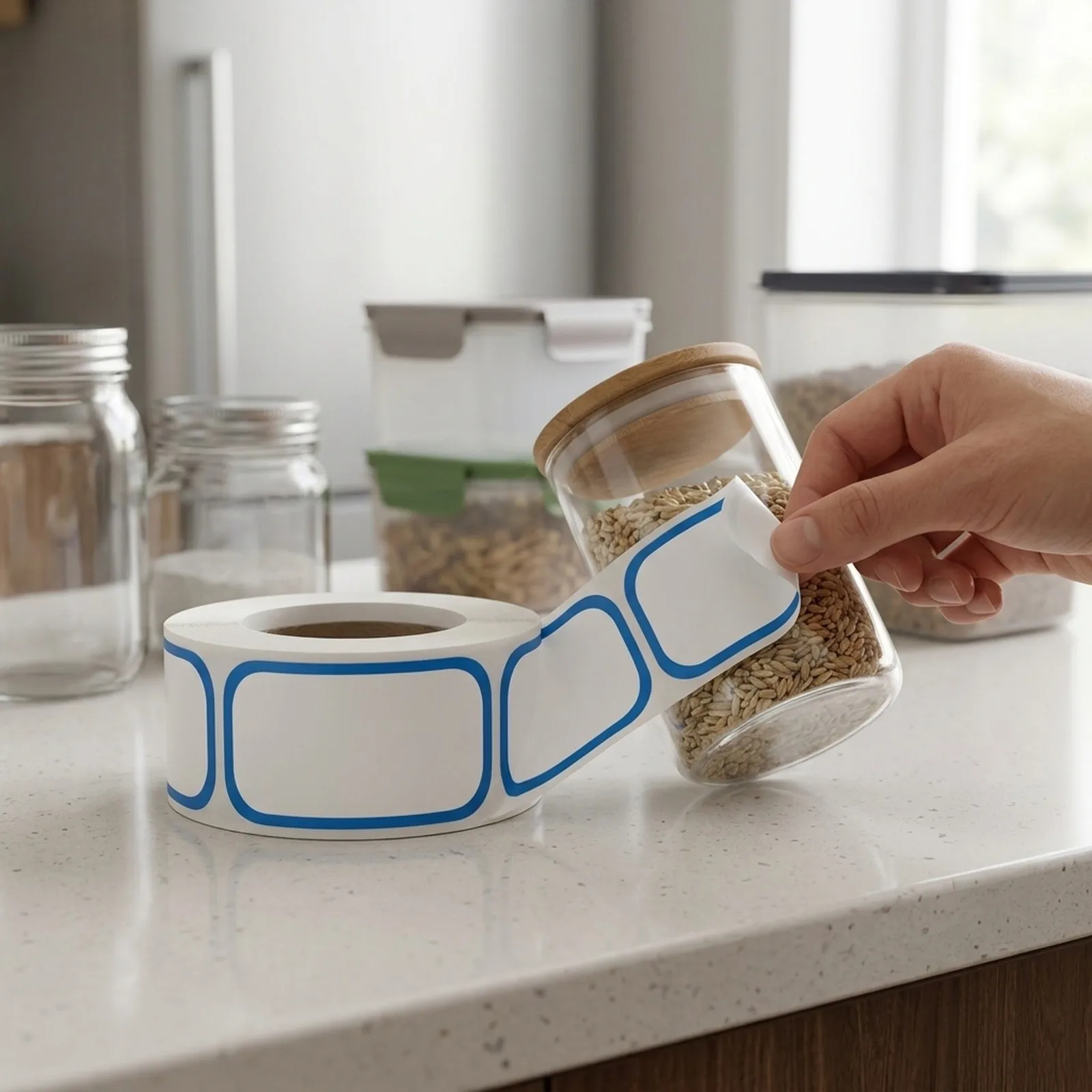 Sticker Roll Stickers Datename Tags Kitchen Canisters Lockers Pasted On Jars And Cups Toy Bins   Sticker Roll