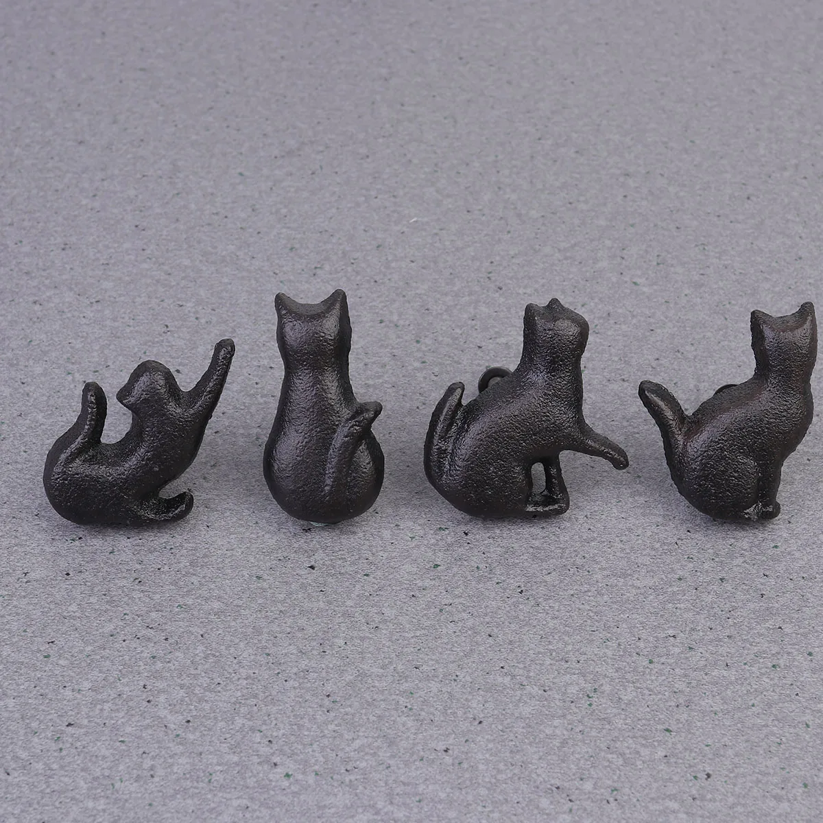 4個 ブラック鋳鉄ハンドル キャビネットノブ ドレッサー引き出しハンドル 食器棚 キッチンドアプル 引き出し用クローゼット