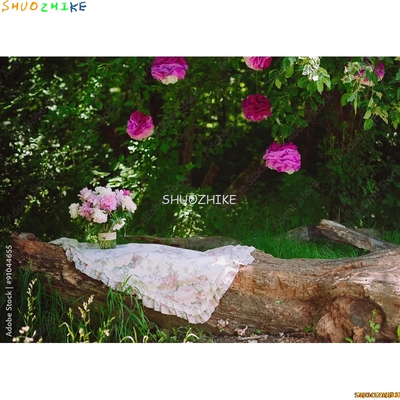SHUOZHIKE-قطرات خلفية مصنوعة من الأقمشة الفنية للتصوير الفوتوغرافي للزفاف ، جدار زهرة ، خلفية رقص الغابات ، مستلزمات الاستوديو ، أو