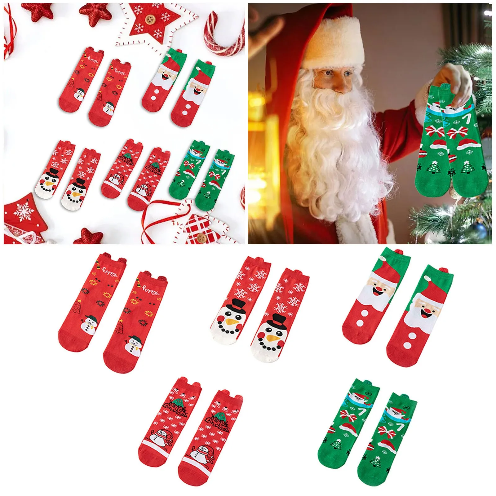 

Простые универсальные модные носки, женские рождественские носки с героями мультфильмов, забавные носки до середины икры на Хэллоуин, три уши года носки женские