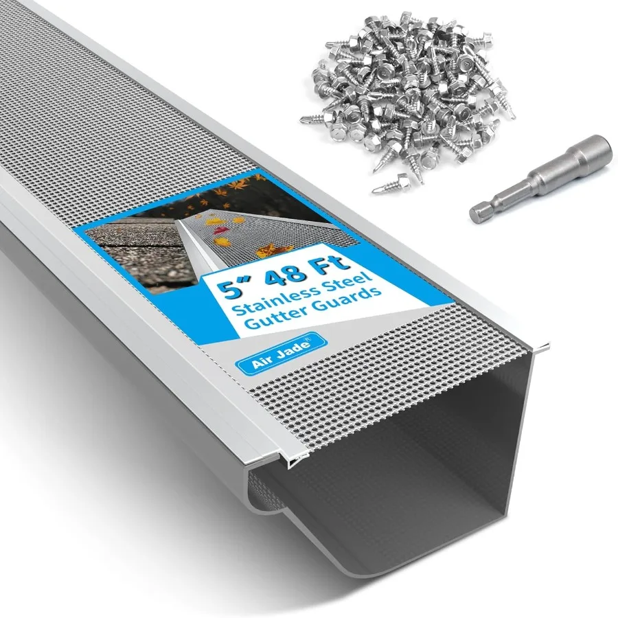 

Защита желоба 5-дюймовая микросетчатая игла для желоба из нержавеющей стали и листовой фильтр «сделай сам» и модификация для универсального подходит для любого крыши, упаковка из 15 шт. (48 футов)