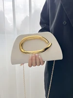 Bolso de mano con hebilla de Metal dorado para mujer, bolso de noche a la moda para fiesta, banquete, bolso cruzado con cadena, bolso de hombro de diseñador de lujo, cartera