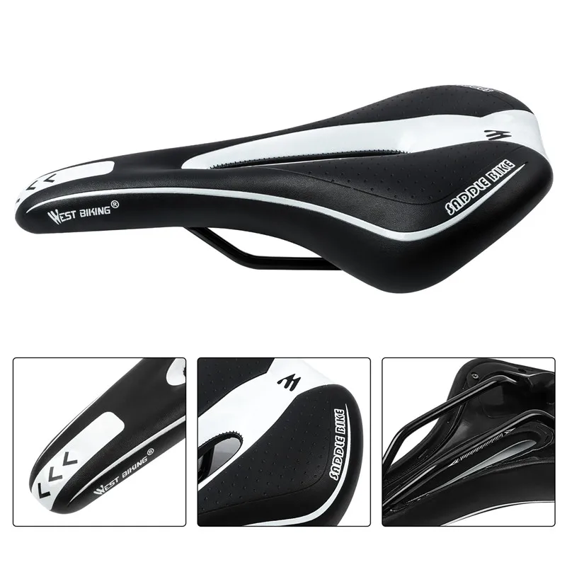 WEST BIKING Bicycle Saddle MTB Mountain Road Bike Seat Hollow Comfortable Cycling Cushion Exercise Bike Saddle for Men Women