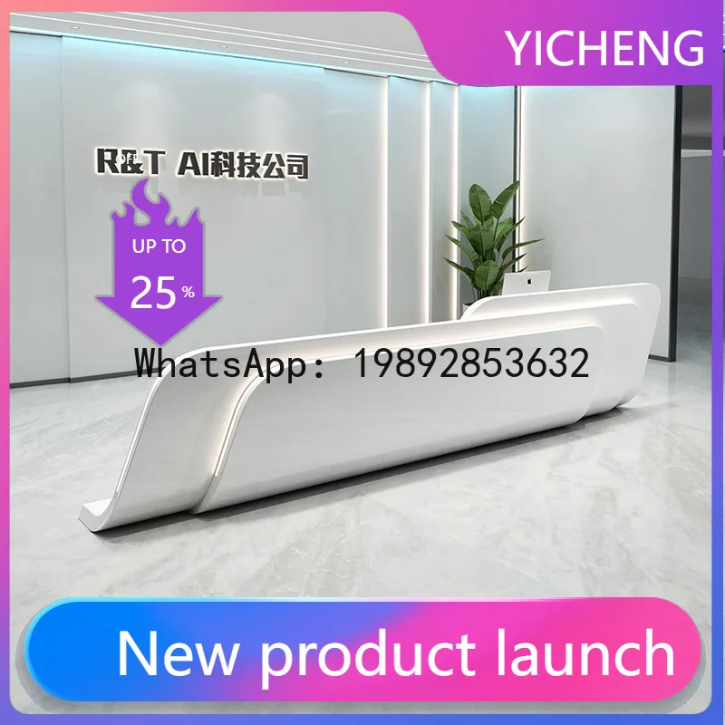 Hys table cashier counter hair salon clothing store company front desk reception counter painted commercial front desk