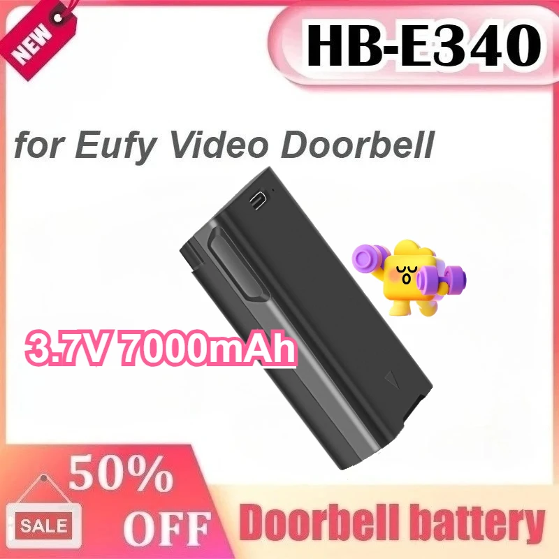 

New HB-E340 for Eufy Video Doorbell E340 3.7V 7000mAh Rechargeable Lithium-ion Battery