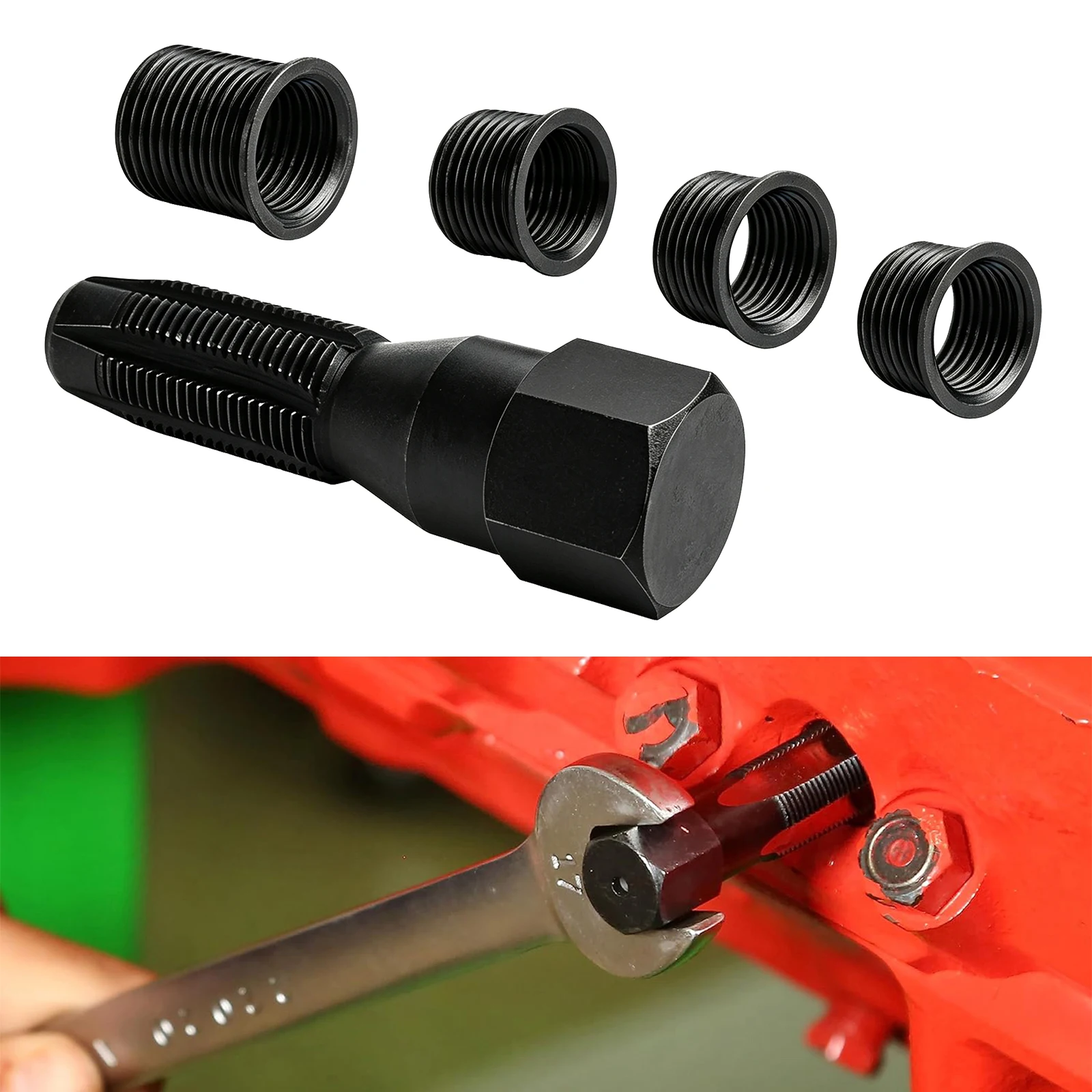 Auto-Werkzeuge M14 X 1,25 Zündkerzen-Gewindereparatur-Set 14mm Zündkerzen-Gewinde-Reparatur-Set 14mm Zylinderkopf-Gewinde-Reparatur-Set, 4 Gewindeeinsätze – Detail 4