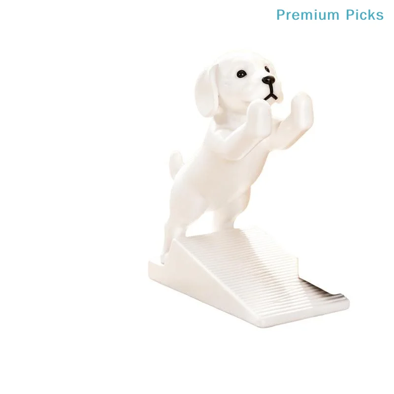portableCute 3D Printed Puppy Door Stop Movable Dog Shape Anti-Slip Door Wedge for Home Office Healing Decor