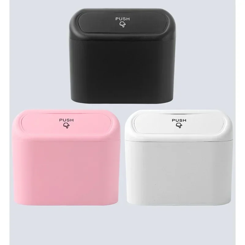 1PC Car Trash Can Seat Back Disposable Bag Mini Automobile With Cover Folding Storage Hanging Storage Box Multifunction Interior