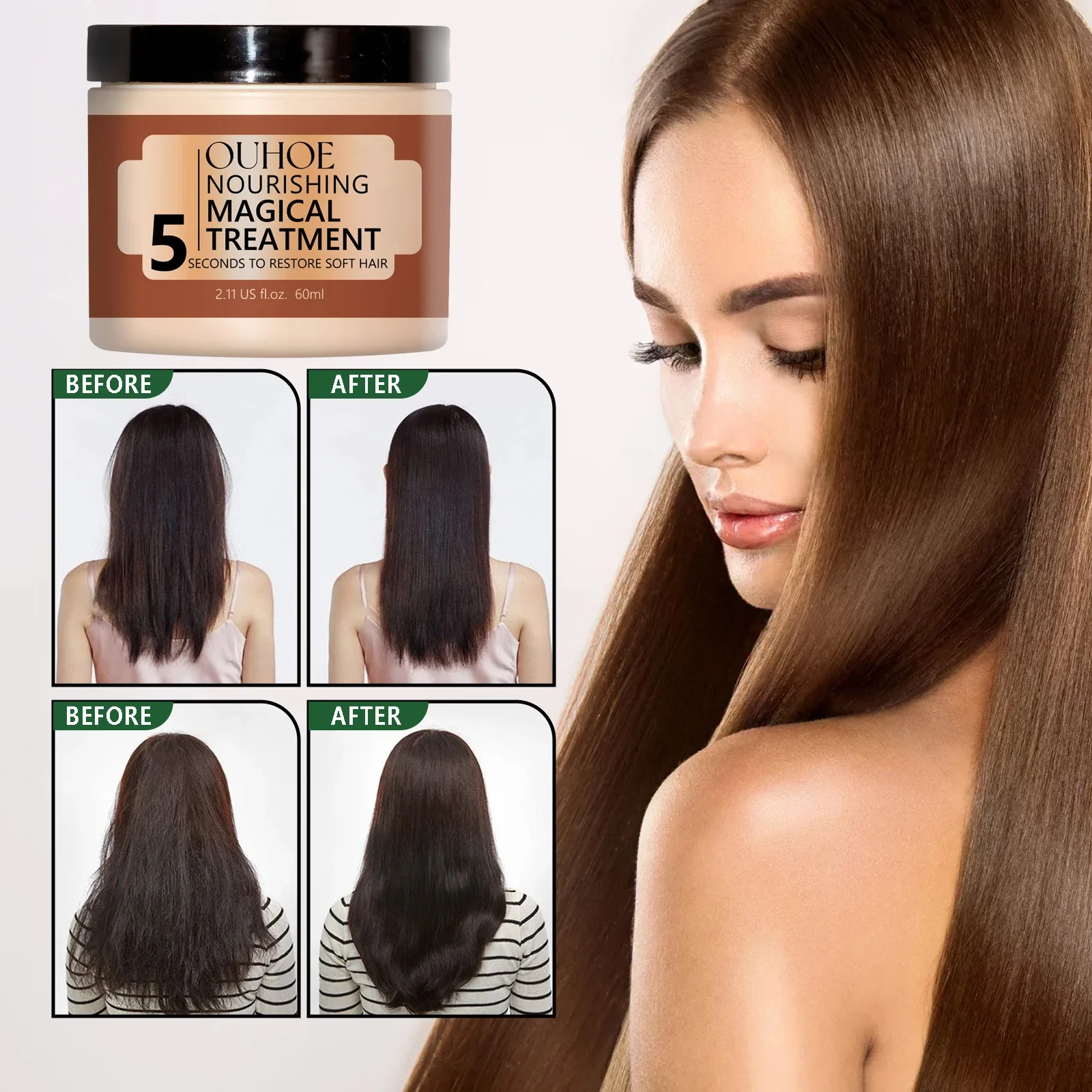 Magical Treatment Hair Mask 5 Seconds Repair Frizzy Damaged Soft Smooth Shiny Hair Straighten Moisturize Hair Care Conditioner