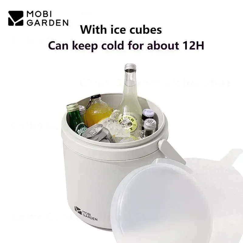 MOBI GARDEN Camping Ice Box Thermal Cooler 8.5L Portable Outdoor Insulation Bucket Ultralight Large Capacity for Drinks Freezer