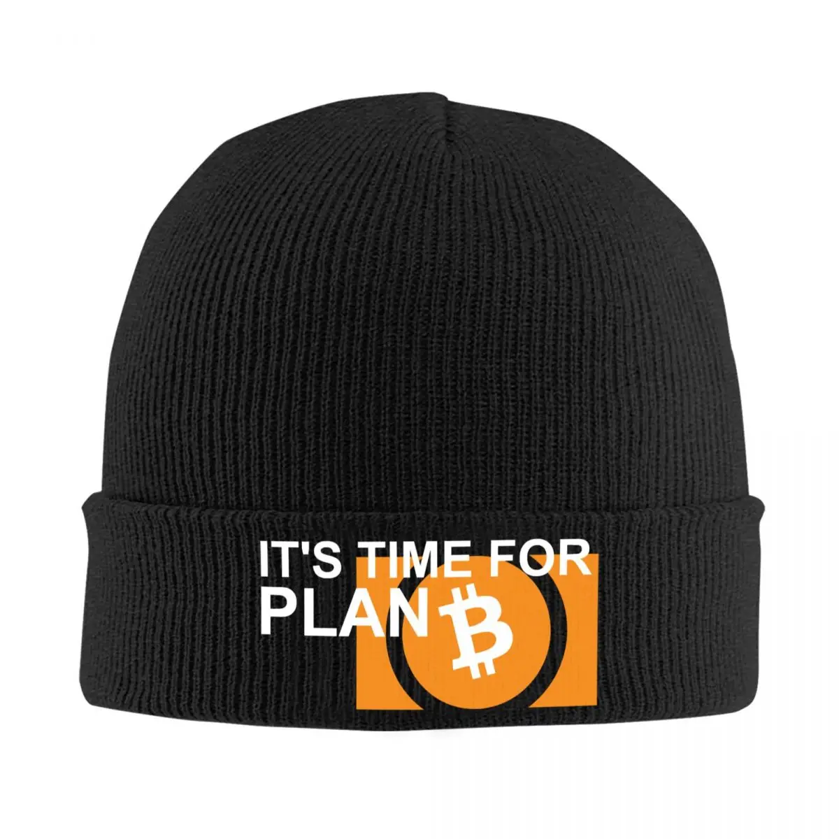 

It's Time For Plan B Bitcoin Knitted Bonnet Caps Fashion Keep Warm Hats