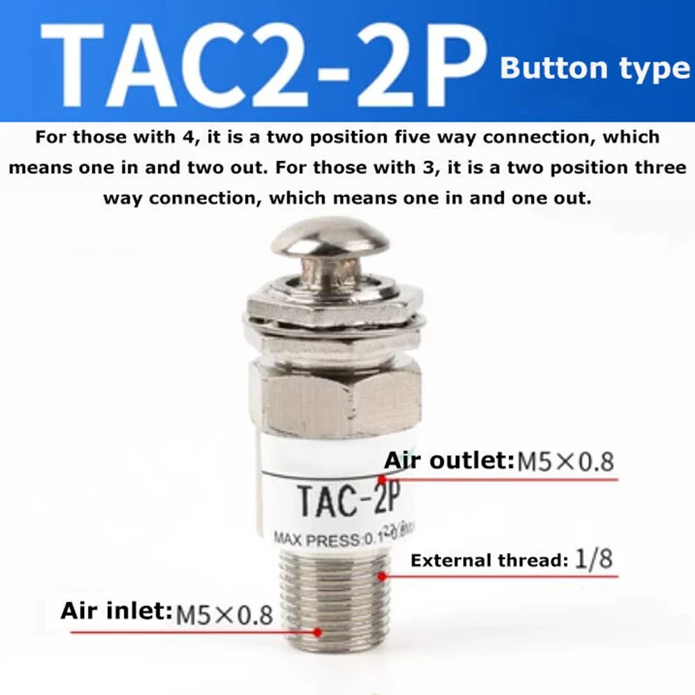 Button Air Pneumatic Mechanical Push Valve 2 Position 35 Way with Brass Body for Enhanced Air System Performance
