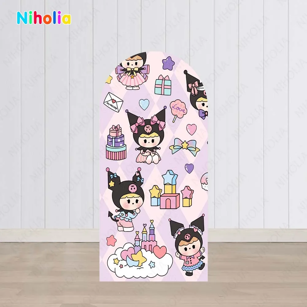 Sanrio Kuromi Arch Backdrop Hello Kitty for Kid Birthday Party Decoration Photograph Background Wall Baby Shower Photo Booth