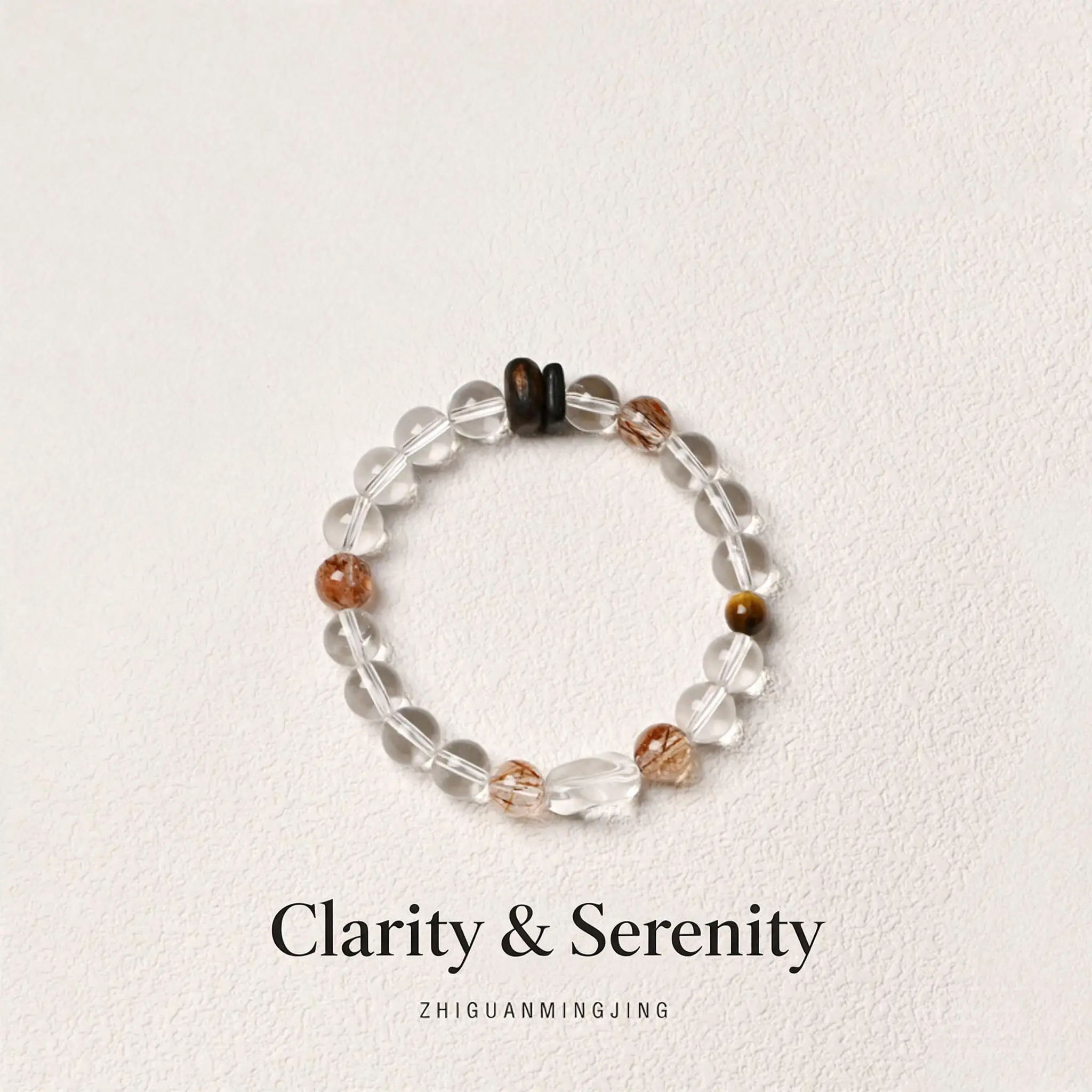 Chinese Style Natural Clear Quartz Handstring Bracelet With Mixed Beads Lucky Auspicious Fortune Blessing Jewelry For Women Gift
