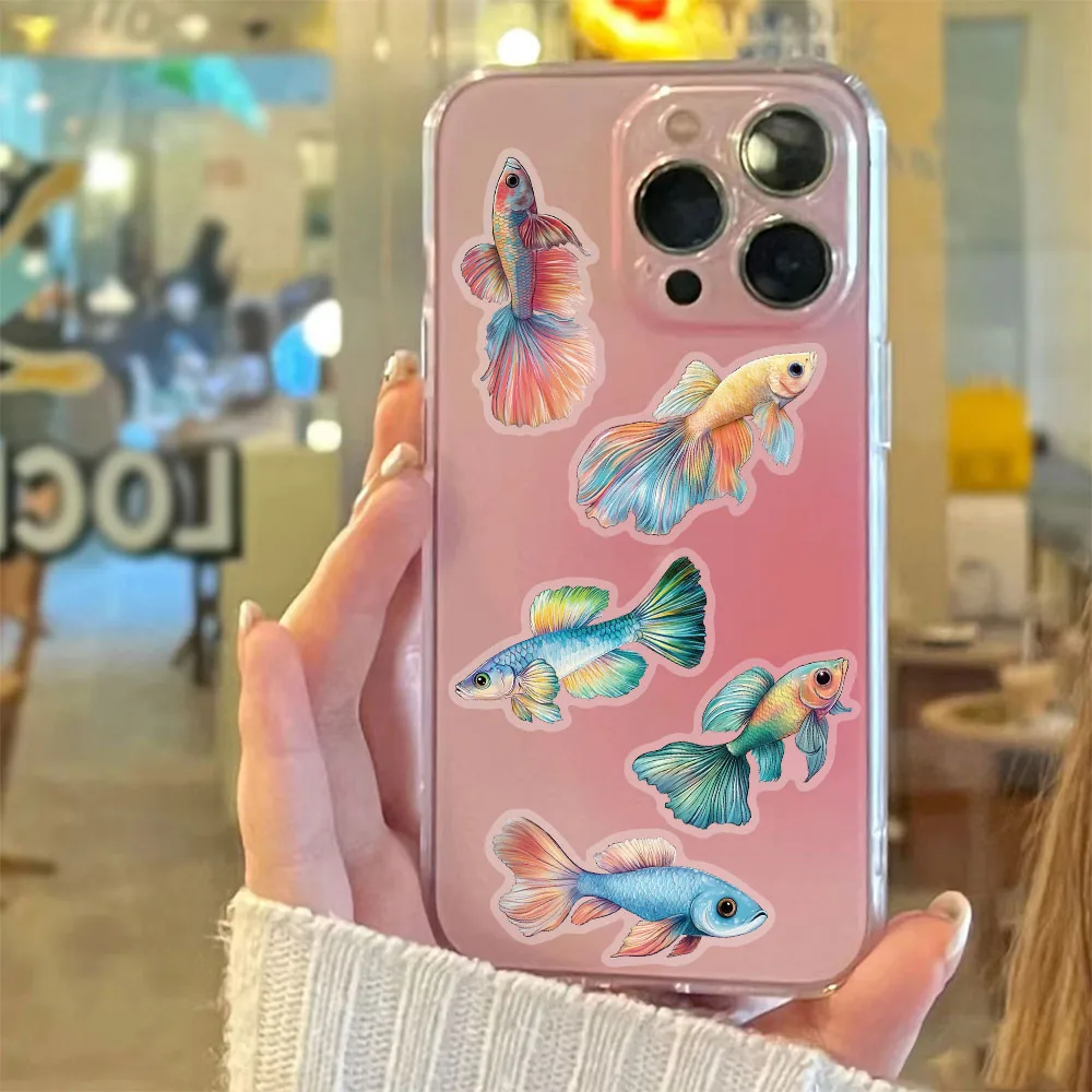 50PCS Creative PVC Personalized Fish Decorative Handbag Stickers DIY Notebook Hand Waterproof Stickers