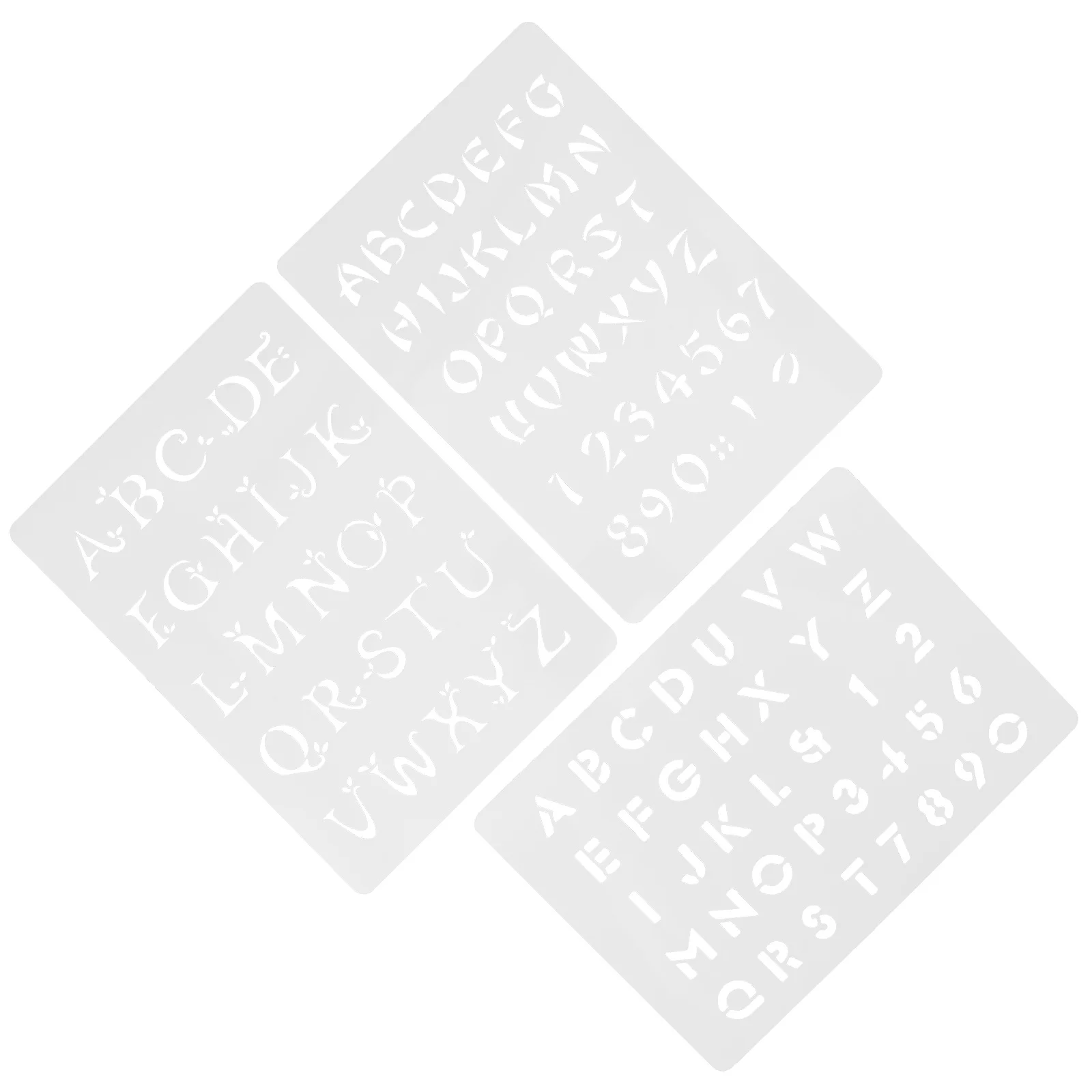 

3Pcs Painting Stencils Durable Hollow English Lettering Stencils Reusable DIY Craft Templates for Wall Canvas Wood Fabric