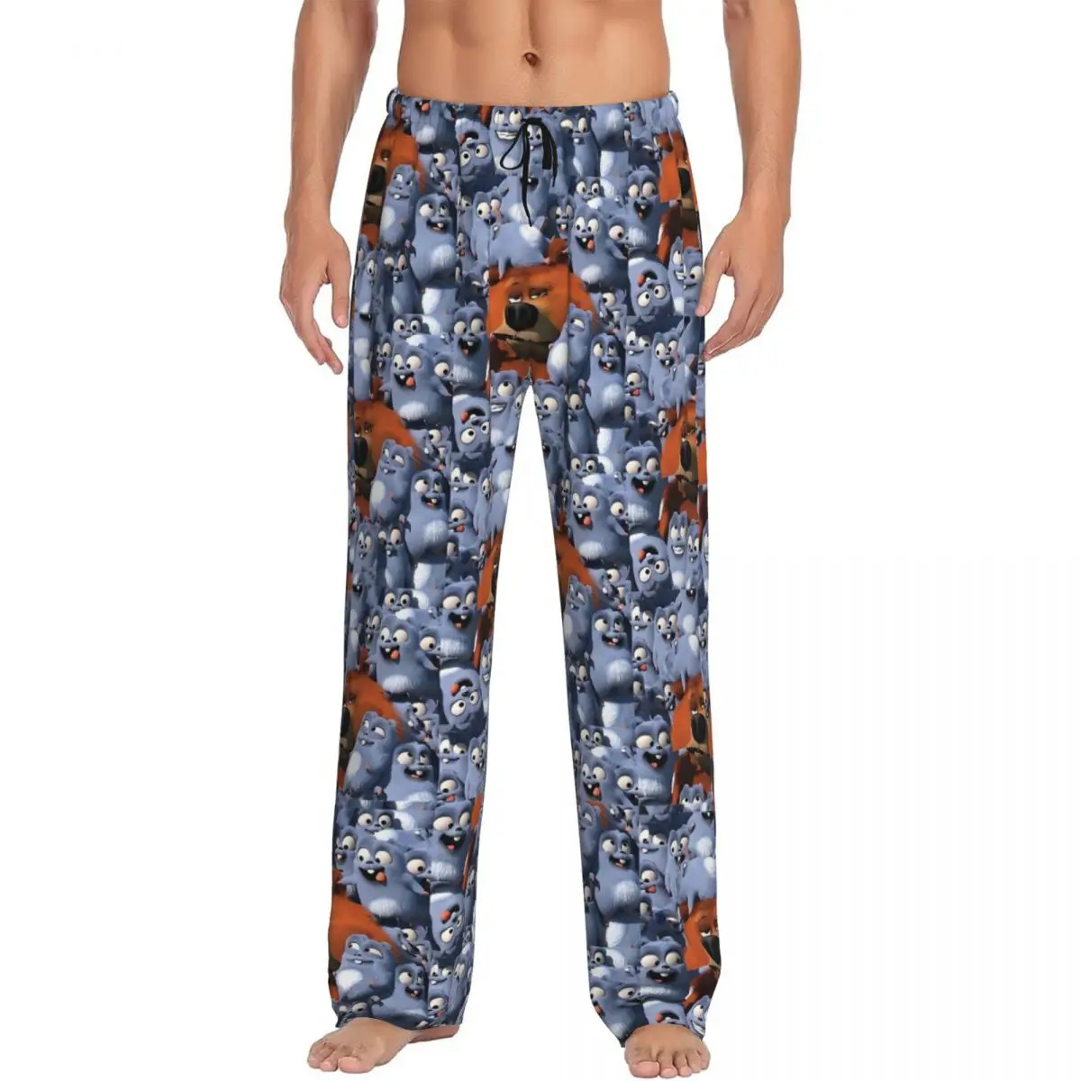 مخصص طباعة الرجال لطيف غريزي و Lemmings الكرتون بيجامة السراويل ملابس خاصة صالة النوم قيعان مع جيوب