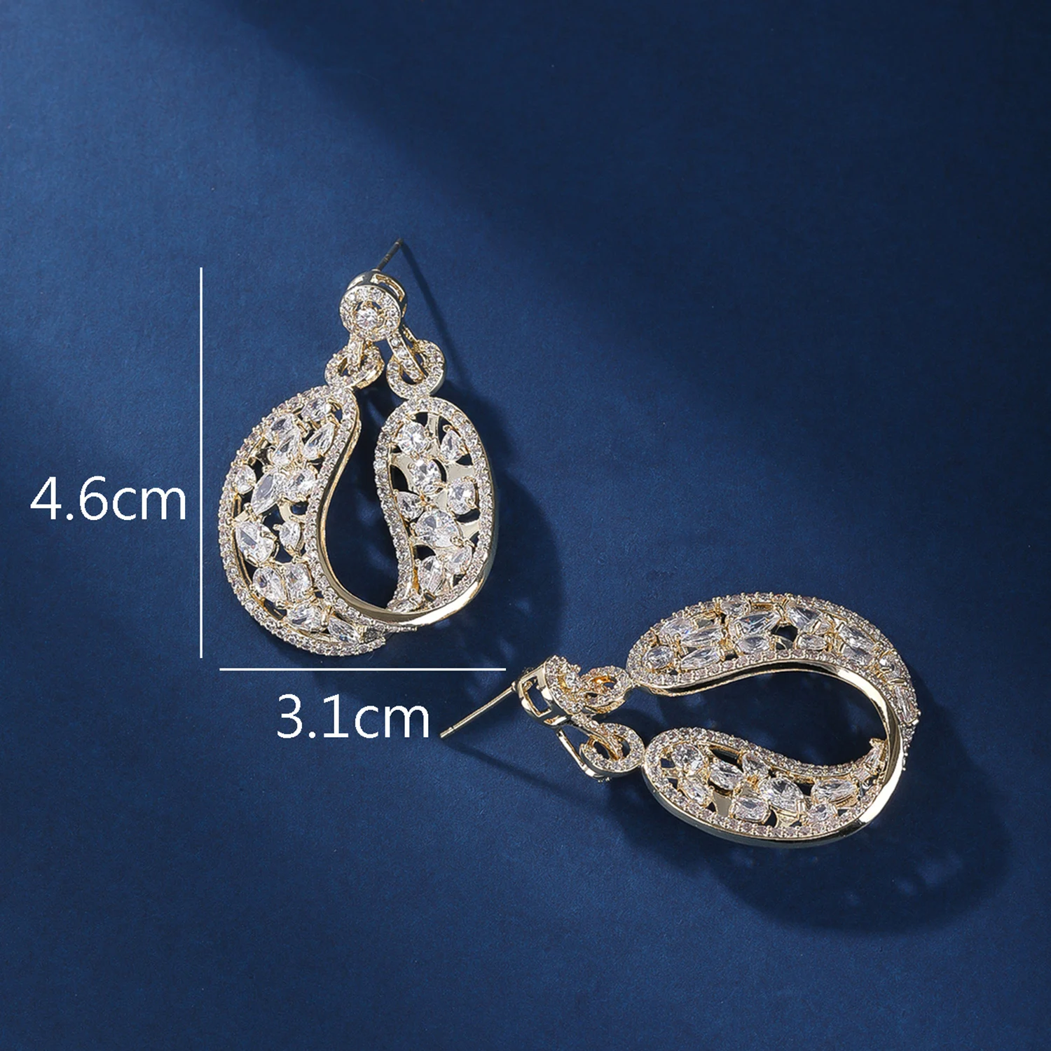 Imagem -03 - Zirconia Brincos em Forma de c Grande na Moda Design Elegante Nupcial Jóias do Casamento Acessórios Presente Ce12134 cz