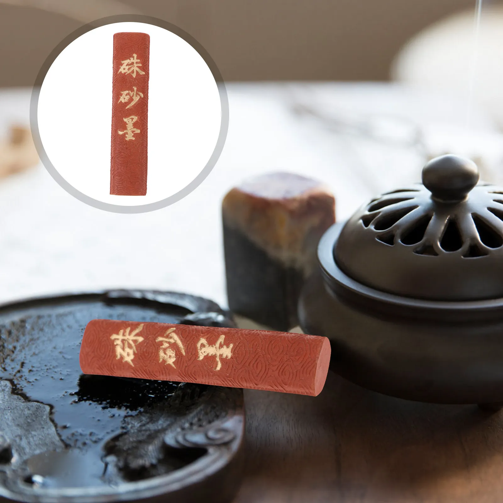 

1 шт. Китайская красная каллиграфическая чернильная палочка ручной работы, натуральный чернильный блок, подходит для начинающих студентов, для традиционной живописи и письма