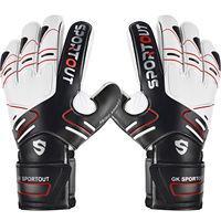 Sportout Youth&Adult Goalie Goalkeeper Gloves,Strong Grip for The Toughest Saves, with Fingerave& 4+3MM Latex