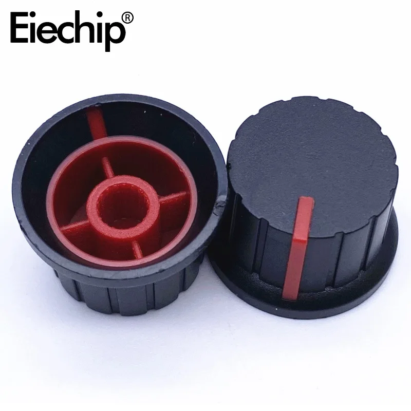 ポテンショメータ用プラスチックノブキャップ、プラム、軸麦わら帽子、2色、24x15mm、5個