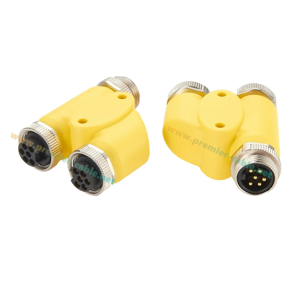 IP67 Mini Verandering 7/8 "6 Polen Y Distributeur Kofferbak Mini-snelle Man-vrouw Power H Splitter industriële Sensor Connector